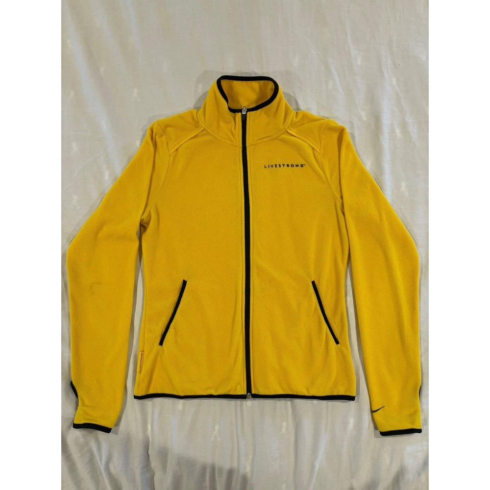 Nike‎ LIVESTRONG Yellow Fleece Zip Up Jacket Size Small Activewear